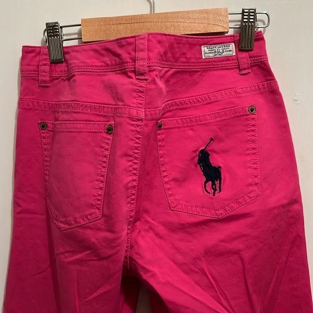 New w/o Tags- Girls 16 Ralph Lauren hot pink 98% cotton chinos perfect!